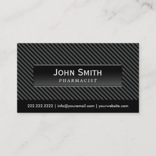 Cool Black Stripes Pharmaceuticals Business Card Visitenkarte