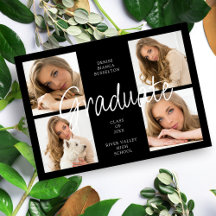 Cool Black Trendy Collage Graduate 4 Multi Photos