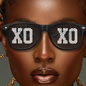 Cool Black XOXO Hugs and Kisses Partybrille