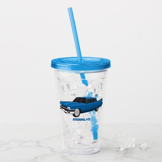 Cool-blau-Oldtimer 1959 Acryltrinkbecher (Vorderseite Ice)
