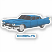 Cool-blau-Oldtimer 1959 Aufkleber (Vorderseite)