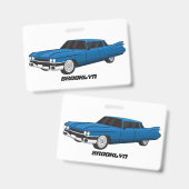 Cool-blau-Oldtimer 1959 Ausweis (Vorder- & Rückseite)