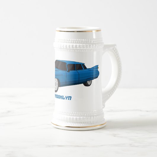 Cool-blau-Oldtimer 1959 Bierglas (VorderseiteRechts)