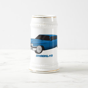 Cool-blau-Oldtimer 1959 Bierglas
