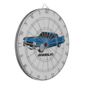 Cool-blau-Oldtimer 1959 Dartscheibe (Vorderseite Links)