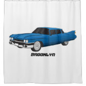 Cool-blau-Oldtimer 1959 Duschvorhang (Vorderseite)