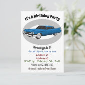 Cool-blau-Oldtimer 1959 Einladung (Stehend Vorderseite)