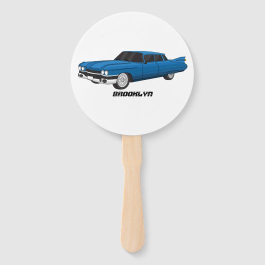 Cool-blau-Oldtimer 1959 Fächer (Vorderseite)