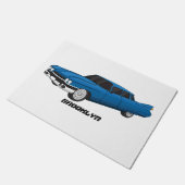 Cool-blau-Oldtimer 1959 Fußmatte (Schrägansicht)