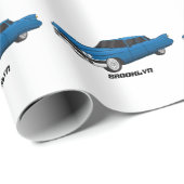 Cool-blau-Oldtimer 1959 Geschenkpapier (Rolleneckpunkt)