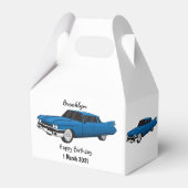 Cool-blau-Oldtimer 1959 Geschenkschachtel (Rückseite)