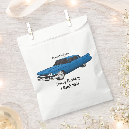 Cool-blau-Oldtimer 1959 Geschenktütchen (Ausgeschnitten)