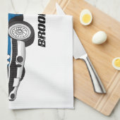 Cool-blau-Oldtimer 1959 Geschirrtuch (Viertel Falte)