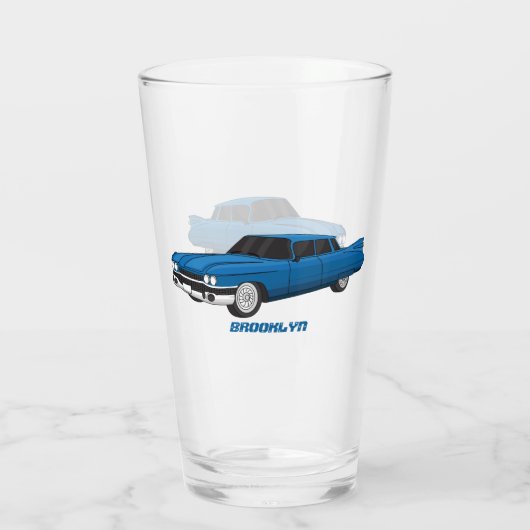 Cool-blau-Oldtimer 1959 Glas (Rückseite)