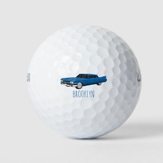 Cool-blau-Oldtimer 1959 Golfball (Vorderseite)