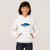 Cool-blau-Oldtimer 1959 Hoodie (Vorne ganz)