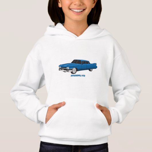Cool-blau-Oldtimer 1959 Hoodie (Vorderseite)