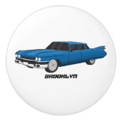 Cool-blau-Oldtimer 1959 Keramikknauf (Vorderseite)