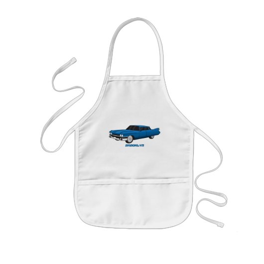 Cool-blau-Oldtimer 1959 Kinderschürze (Vorne)