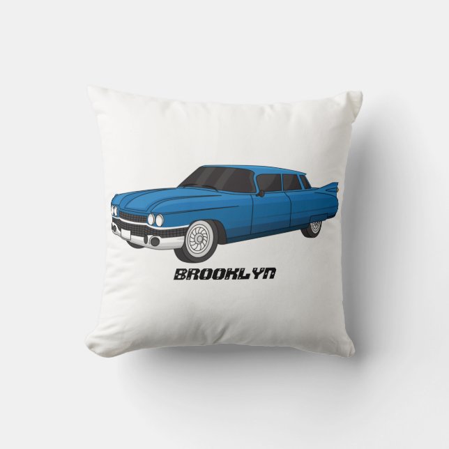 Cool-blau-Oldtimer 1959 Kissen (Vorderseite)