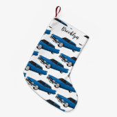 Cool-blau-Oldtimer 1959 Kleiner Weihnachtsstrumpf (Vorderansicht (hängend))