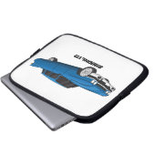 Cool-blau-Oldtimer 1959 Laptopschutzhülle (Vorne Knopf)