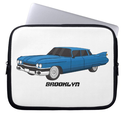 Cool-blau-Oldtimer 1959 Laptopschutzhülle (Vorderseite)