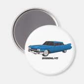 Cool-blau-Oldtimer 1959 Magnet (Vorderseite/Rückseite)