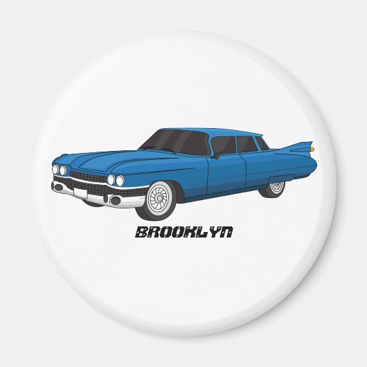 Cool-blau-Oldtimer 1959 Magnet (Vorne)