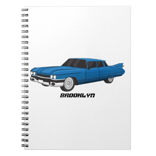 Cool-blau-Oldtimer 1959 Notizblock (Vorderseite)