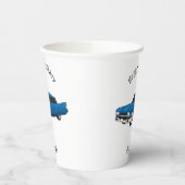 Cool-blau-Oldtimer 1959 Pappbecher (Links)