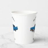 Cool-blau-Oldtimer 1959 Pappbecher (Rechts)
