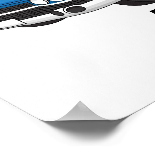 Cool-blau-Oldtimer 1959 Poster (Ecke)