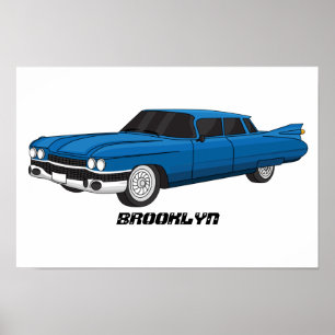 Cool-blau-Oldtimer 1959 Poster