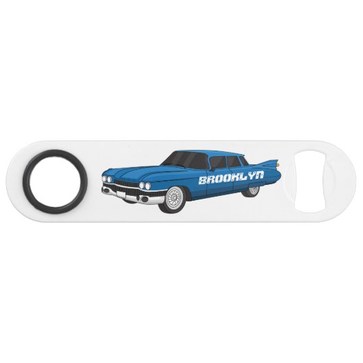 Cool-blau-Oldtimer 1959 Speed Flaschenöffner (Vorderseite (Horizontal))