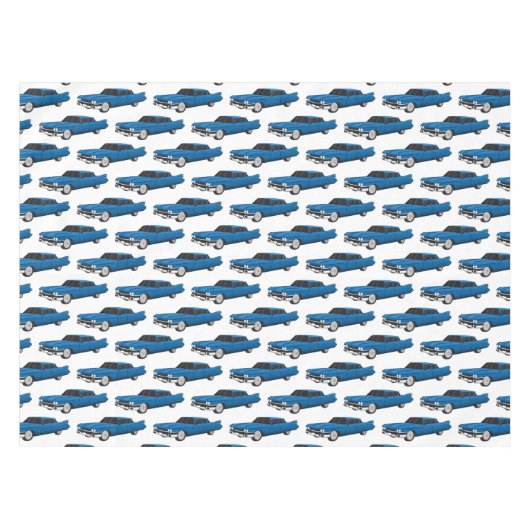 Cool-blau-Oldtimer 1959 Tischdecke (Vorderseite (Horizontal))