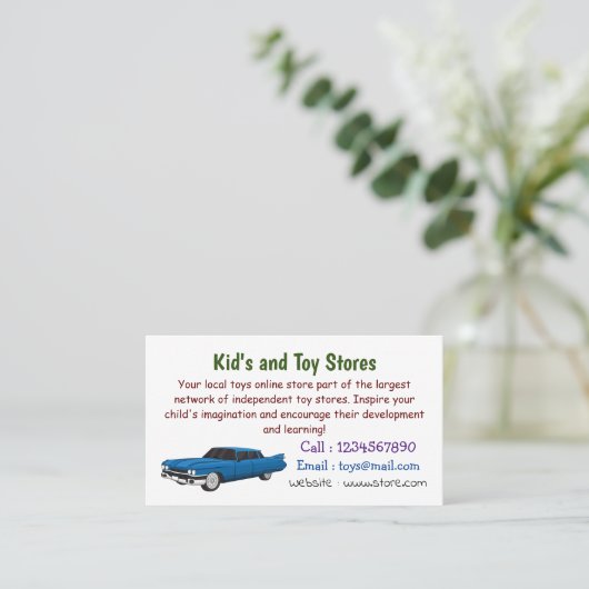 Cool-blau-Oldtimer 1959 Visitenkarte (Stehend Vorderseite)