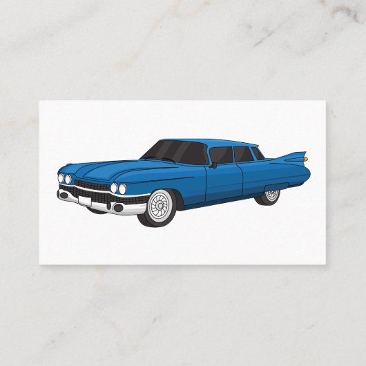 Cool-blau-Oldtimer 1959 Visitenkarte (Rückseite)