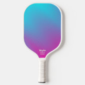 Cool Blau rosa Abstrakter Ombre Farblicher Benutze Pickleball Schläger (Rückseite)