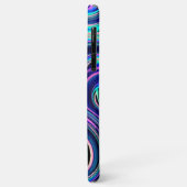 Cool Blau Türkis Lila Pink Spiralart Muster Case-Mate iPhone Hülle (Hinten/Links)