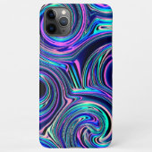 Cool Blau Türkis Lila Pink Spiralart Muster iPhone Hülle (Rückseite)