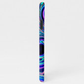 Cool Blau Türkis Lila Pink Spiralart Muster iPhone Hülle (Rechte Seite)