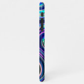 Cool Blau Türkis Lila Pink Spiralart Muster iPhone Hülle (Linke Seite)