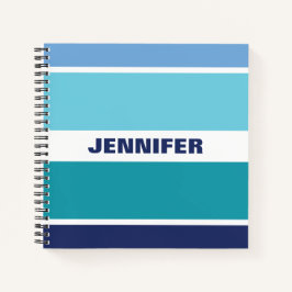 Cool, blau und weiß gestreift notizblock