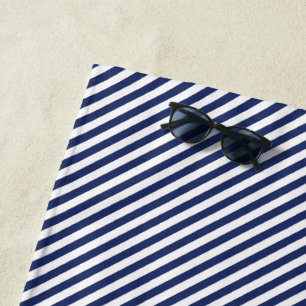 Cool-blau-weiße Diagonal gestreift Strandtuch
