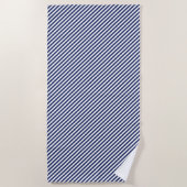 Cool-blau-weiße Diagonal gestreift Strandtuch (Vorderseite)