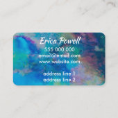 cool blaue abstrakte moderne Aquarellkunst Visitenkarte (Rückseite)