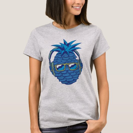 Cool-Blaue Ananas T-Shirt (Vorderseite)
