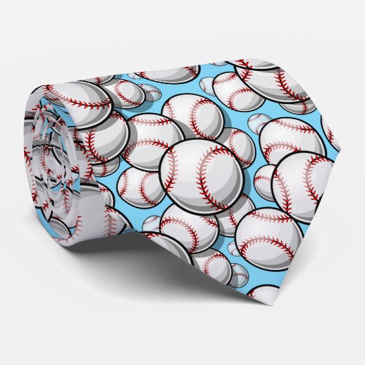 cool-blaue Baseball-Sportler Krawatte (Gerollt)