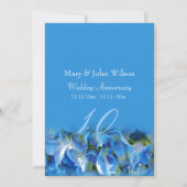 cool-blaue Hydrangea-Blume Hochzeitstag Einladung (Vorderseite)